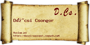 Décsi Csongor névjegykártya