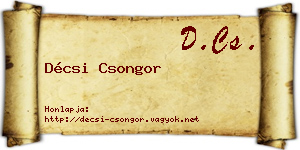 Décsi Csongor névjegykártya