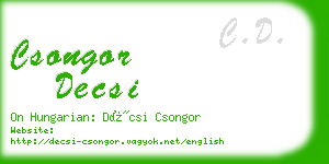 csongor decsi business card